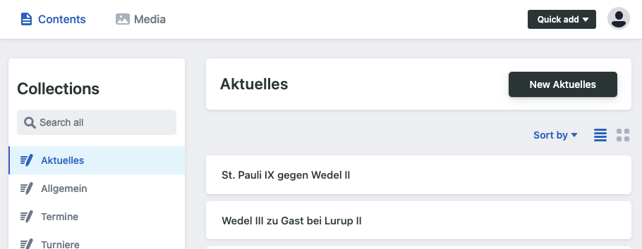 Übersichtsseite